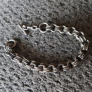 Sterling Silver Triple Link Vintage Chain Bracelet